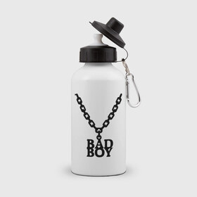 Бутылка спортивная с принтом Цепочка bad boy в Петрозаводске, металл | емкость — 500 мл, в комплекте две пластиковые крышки и карабин для крепления | bad boy
