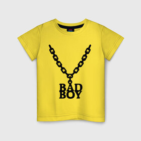 Детская футболка хлопок с принтом Цепочка bad boy в Петрозаводске, 100% хлопок | круглый вырез горловины, полуприлегающий силуэт, длина до линии бедер | Тематика изображения на принте: bad boy