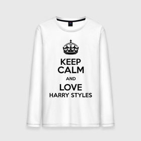 Мужской лонгслив хлопок с принтом Keep calm and love Harry Styles в Петрозаводске, 100% хлопок |  | Тематика изображения на принте: 1d | harry styles | keep calm | music | one direction | гарри стайлс