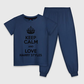 Детская пижама хлопок с принтом Keep calm and love Harry Styles в Петрозаводске, 100% хлопок |  брюки и футболка прямого кроя, без карманов, на брюках мягкая резинка на поясе и по низу штанин
 | 1d | harry styles | keep calm | music | one direction | гарри стайлс