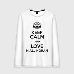 Мужской лонгслив хлопок с принтом Keep calm and love Niall Horan в Петрозаводске, 100% хлопок |  | Тематика изображения на принте: 1d | keep calm | music | niall horan | one direction | найл хоран