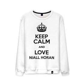 Мужской свитшот хлопок с принтом Keep calm and love Niall Horan в Петрозаводске, 100% хлопок |  | Тематика изображения на принте: 1d | keep calm | music | niall horan | one direction | найл хоран