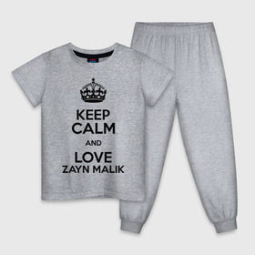 Детская пижама хлопок с принтом Keep calm and love Zayn Malik в Петрозаводске, 100% хлопок |  брюки и футболка прямого кроя, без карманов, на брюках мягкая резинка на поясе и по низу штанин
 | Тематика изображения на принте: 1d | keep calm | music | one direction | zayn malik | зейн малик