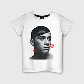 Детская футболка хлопок с принтом Zayn Malik в Петрозаводске, 100% хлопок | круглый вырез горловины, полуприлегающий силуэт, длина до линии бедер | 1d | keep calm | kiss | music | one direction | zayn malik | зейн малик | поцелуй