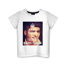 Детская футболка хлопок с принтом Keep calm and love Zayn Malik в Петрозаводске, 100% хлопок | круглый вырез горловины, полуприлегающий силуэт, длина до линии бедер | Тематика изображения на принте: 1d | keep calm | music | one direction | zayn malik | зейн малик