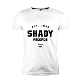 Мужская футболка премиум с принтом Shady records в Петрозаводске, 92% хлопок, 8% лайкра | приталенный силуэт, круглый вырез ворота, длина до линии бедра, короткий рукав | хип хоп