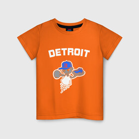 Детская футболка хлопок с принтом Detroit в Петрозаводске, 100% хлопок | круглый вырез горловины, полуприлегающий силуэт, длина до линии бедер | хип хоп