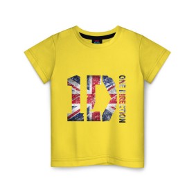 Детская футболка хлопок с принтом 1D в Петрозаводске, 100% хлопок | круглый вырез горловины, полуприлегающий силуэт, длина до линии бедер | Тематика изображения на принте: 1d | british flag | flag | keep calm | music | one direction | британский флаг | флаг