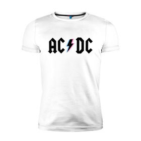 Мужская футболка премиум с принтом ACDC в Петрозаводске, 92% хлопок, 8% лайкра | приталенный силуэт, круглый вырез ворота, длина до линии бедра, короткий рукав | acdc | rock | блюз рок | рок | рок группа | рок н ролл | хард рок | эйсидиси