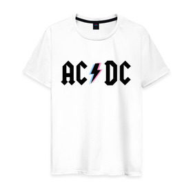 Мужская футболка хлопок с принтом ACDC в Петрозаводске, 100% хлопок | прямой крой, круглый вырез горловины, длина до линии бедер, слегка спущенное плечо. | acdc | rock | блюз рок | рок | рок группа | рок н ролл | хард рок | эйсидиси
