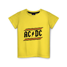 Детская футболка хлопок с принтом ACDC в Петрозаводске, 100% хлопок | круглый вырез горловины, полуприлегающий силуэт, длина до линии бедер | acdc | rock | блюз рок | рок | рок группа | рок н ролл | хард рок | эйсидиси