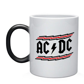 Кружка хамелеон с принтом ACDC в Петрозаводске, керамика | меняет цвет при нагревании, емкость 330 мл | acdc | rock | блюз рок | рок | рок группа | рок н ролл | хард рок | эйсидиси