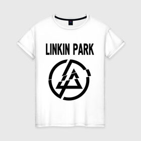 Женская футболка хлопок с принтом Linkin Park в Петрозаводске, 100% хлопок | прямой крой, круглый вырез горловины, длина до линии бедер, слегка спущенное плечо | linkin park | rock | альтернативный метал | альтернативный рок | линкин парк | ню метал | рок | рэпкор | электроник рок