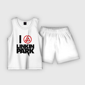 Детская пижама с шортами хлопок с принтом Linkin Park в Петрозаводске,  |  | linkin park | rock | альтернативный метал | альтернативный рок | линкин парк | ню метал | рок | рэпкор | электроник рок