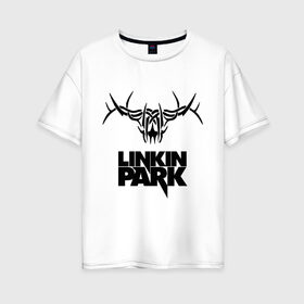 Женская футболка хлопок Oversize с принтом Linkin Park в Петрозаводске, 100% хлопок | свободный крой, круглый ворот, спущенный рукав, длина до линии бедер
 | linkin park | rock | альтернативный метал | альтернативный рок | линкин парк | ню метал | рок | рэпкор | электроник рок