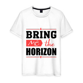 Мужская футболка хлопок с принтом Bring me the horizon в Петрозаводске, 100% хлопок | прямой крой, круглый вырез горловины, длина до линии бедер, слегка спущенное плечо. | bmth | bring me the horizon | hardcore | kubana 2014 | rock | дэткор | музыка | рок | рок группы