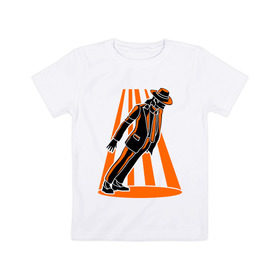 Детская футболка хлопок с принтом Майкл Джексон легенда в Петрозаводске, 100% хлопок | круглый вырез горловины, полуприлегающий силуэт, длина до линии бедер | легенда | майкл | майкл джексон | майкл джексон легенда | поп король