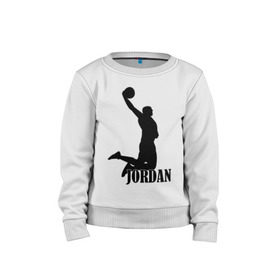 Детский свитшот хлопок с принтом Michael Jordan. в Петрозаводске, 100% хлопок | круглый вырез горловины, эластичные манжеты, пояс и воротник | basketball | баскетбол | джордан | майкл джордан | спорт