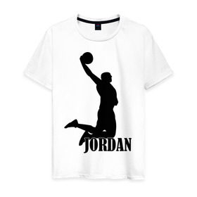 Мужская футболка хлопок с принтом Michael Jordan. в Петрозаводске, 100% хлопок | прямой крой, круглый вырез горловины, длина до линии бедер, слегка спущенное плечо. | basketball | баскетбол | джордан | майкл джордан | спорт