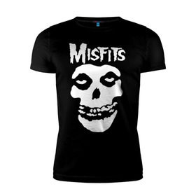 Мужская футболка премиум с принтом Misfits в Петрозаводске, 92% хлопок, 8% лайкра | приталенный силуэт, круглый вырез ворота, длина до линии бедра, короткий рукав | misfits