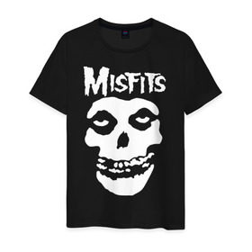 Мужская футболка хлопок с принтом Misfits в Петрозаводске, 100% хлопок | прямой крой, круглый вырез горловины, длина до линии бедер, слегка спущенное плечо. | misfits