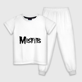 Детская пижама хлопок с принтом Misfits logo в Петрозаводске, 100% хлопок |  брюки и футболка прямого кроя, без карманов, на брюках мягкая резинка на поясе и по низу штанин
 | misfits