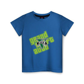 Детская футболка хлопок с принтом GTA five в Петрозаводске, 100% хлопок | круглый вырез горловины, полуприлегающий силуэт, длина до линии бедер | five | grand theft auto | gta | gta 5 | logo | гта | гта пять | лого | логотип