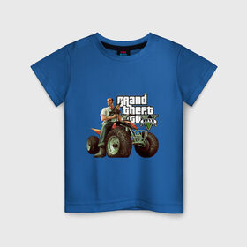 Детская футболка хлопок с принтом GTA V в Петрозаводске, 100% хлопок | круглый вырез горловины, полуприлегающий силуэт, длина до линии бедер | criminal action | games | grand theft auto | gta 5 | race | гта 5 | игры