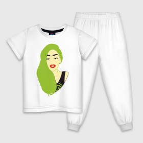 Детская пижама хлопок с принтом Lady Gaga style в Петрозаводске, 100% хлопок |  брюки и футболка прямого кроя, без карманов, на брюках мягкая резинка на поясе и по низу штанин
 | 