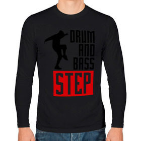Мужской лонгслив хлопок с принтом Drum and Bass Step в Петрозаводске, 100% хлопок |  | dnb | dub step | dubstep | музыка