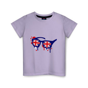 Детская футболка хлопок с принтом Очки (британский флаг) в Петрозаводске, 100% хлопок | круглый вырез горловины, полуприлегающий силуэт, длина до линии бедер | england | английский | англия | британия | европа | туристические