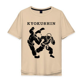 Мужская футболка хлопок Oversize с принтом Киокушинкай - кекусинкай в Петрозаводске, 100% хлопок | свободный крой, круглый ворот, “спинка” длиннее передней части | каратэ | киокушинкай