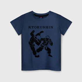 Детская футболка хлопок с принтом Киокушинкай - кекусинкай в Петрозаводске, 100% хлопок | круглый вырез горловины, полуприлегающий силуэт, длина до линии бедер | каратэ | киокушинкай