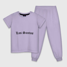 Детская пижама хлопок с принтом Los Santos в Петрозаводске, 100% хлопок |  брюки и футболка прямого кроя, без карманов, на брюках мягкая резинка на поясе и по низу штанин
 | Тематика изображения на принте: gta | los santos | гта | игры | лос сантос