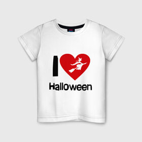 Детская футболка хлопок с принтом I love halloween (Я люблю хэллоуин) в Петрозаводске, 100% хлопок | круглый вырез горловины, полуприлегающий силуэт, длина до линии бедер | 31 октября | hallowin | haloveen | haloven | halovin | halowen | hellowee | heloven | helovin | день всех святых | день святых | привидение | призрак | смайл | халлоуин | халоуин | халувин | хелловин | хеллоуин | хеллуин | хеловин
