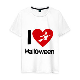 Мужская футболка хлопок с принтом I love halloween (Я люблю хэллоуин) в Петрозаводске, 100% хлопок | прямой крой, круглый вырез горловины, длина до линии бедер, слегка спущенное плечо. | 31 октября | hallowin | haloveen | haloven | halovin | halowen | hellowee | heloven | helovin | день всех святых | день святых | привидение | призрак | смайл | халлоуин | халоуин | халувин | хелловин | хеллоуин | хеллуин | хеловин