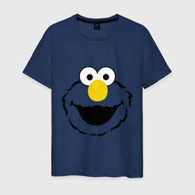 Мужская футболка хлопок с принтом Sesame Street Elmo Big Smile в Петрозаводске, 100% хлопок | прямой крой, круглый вырез горловины, длина до линии бедер, слегка спущенное плечо. | cookie monster | elmo | sesame street | улица сезам