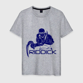 Мужская футболка хлопок с принтом Риддик в Петрозаводске, 100% хлопок | прямой крой, круглый вырез горловины, длина до линии бедер, слегка спущенное плечо. | кино | риддик