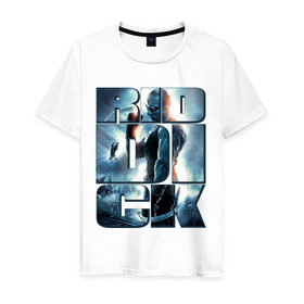 Мужская футболка хлопок с принтом Riddick в Петрозаводске, 100% хлопок | прямой крой, круглый вырез горловины, длина до линии бедер, слегка спущенное плечо. | Тематика изображения на принте: кино | риддик