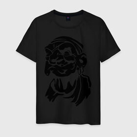 Мужская футболка хлопок с принтом Старый пират в Петрозаводске, 100% хлопок | прямой крой, круглый вырез горловины, длина до линии бедер, слегка спущенное плечо. | пират