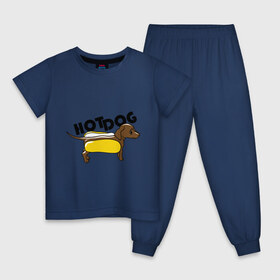 Детская пижама хлопок с принтом Hot dog в Петрозаводске, 100% хлопок |  брюки и футболка прямого кроя, без карманов, на брюках мягкая резинка на поясе и по низу штанин
 | hot dog | булка | собака | собачка | хот дог