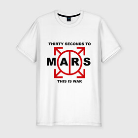 Мужская футболка премиум с принтом 30 seconds to mars в Петрозаводске, 92% хлопок, 8% лайкра | приталенный силуэт, круглый вырез ворота, длина до линии бедра, короткий рукав | 30 seconds to mars | logo | rock