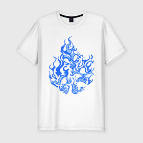 Мужская футболка премиум с принтом Дым в Петрозаводске, 92% хлопок, 8% лайкра | приталенный силуэт, круглый вырез ворота, длина до линии бедра, короткий рукав | огонь | пламя | череп