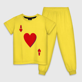 Детская пижама хлопок с принтом Червовый туз в Петрозаводске, 100% хлопок |  брюки и футболка прямого кроя, без карманов, на брюках мягкая резинка на поясе и по низу штанин
 | игральные карты | карты | покер | туз | черви