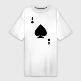 Платье-футболка хлопок с принтом Пиковый туз в Петрозаводске,  |  | игральные карты | карты | пики | покер | туз