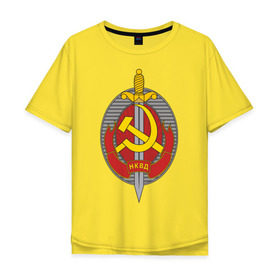 Мужская футболка хлопок Oversize с принтом НКВД в Петрозаводске, 100% хлопок | свободный крой, круглый ворот, “спинка” длиннее передней части | нагрудный знак | символика ссср | ссср | эмблема