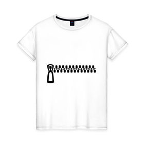 Женская футболка хлопок с принтом Молния - карман в Петрозаводске, 100% хлопок | прямой крой, круглый вырез горловины, длина до линии бедер, слегка спущенное плечо | Тематика изображения на принте: 