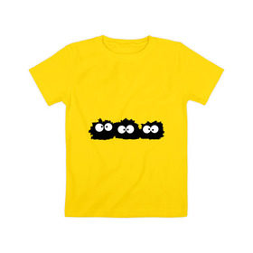 Детская футболка хлопок с принтом Монстрики в Петрозаводске, 100% хлопок | круглый вырез горловины, полуприлегающий силуэт, длина до линии бедер | глаза | монстр | монстрики | позитив | пушистики | смайл