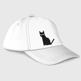 Бейсболка с принтом Пиксельный котик в Петрозаводске, 100% хлопок | классический козырек, металлическая застежка-регулятор размера | 90 | cat | kitten | kitty | pixel | кот | котейка | котик | котики | пиксель