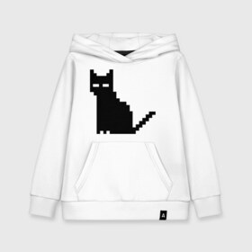 Детская толстовка хлопок с принтом Пиксельный котик в Петрозаводске, 100% хлопок | Круглый горловой вырез, эластичные манжеты, пояс, капюшен | 90 | cat | kitten | kitty | pixel | кот | котейка | котик | котики | пиксель